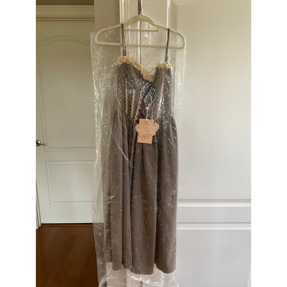 Lace Made Wheatfall Manor Dress Brown Houndstooth Size Small New With Tags - Picture 3 of 8
